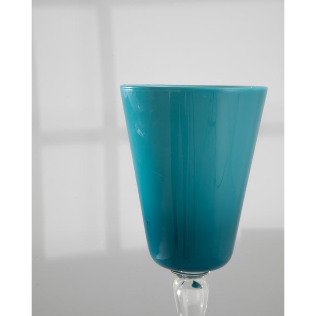 1960s Italian Teal Glass Goblet For Sale - Image 13 of 18