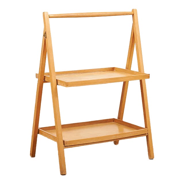 Magazine Rack in Beech Wood, Switzerland, 1970 For Sale