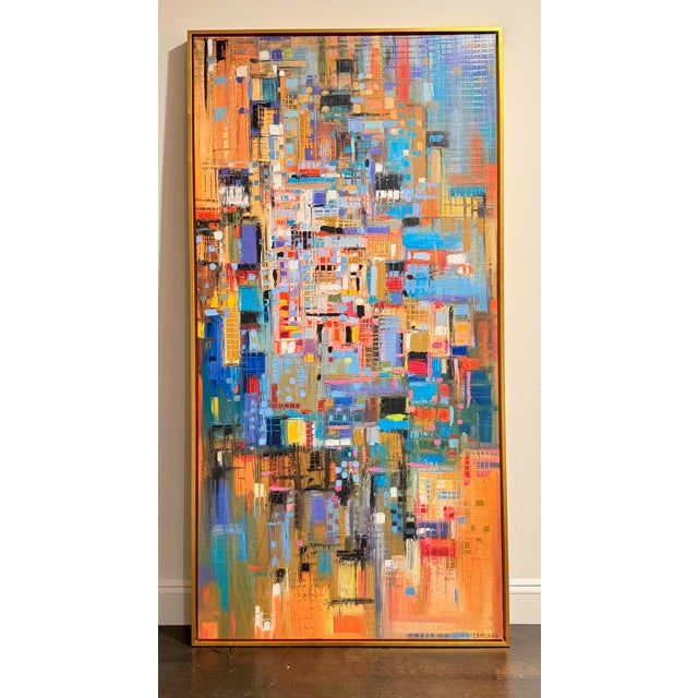 Ekaterina Ermilkina Signed Original Abstract Cityscape Painting For Sale - Image 4 of 4
