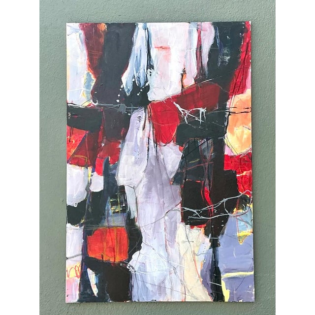 Vintage Abstract Expressionist Oil Painting on Canvas For Sale - Image 10 of 12