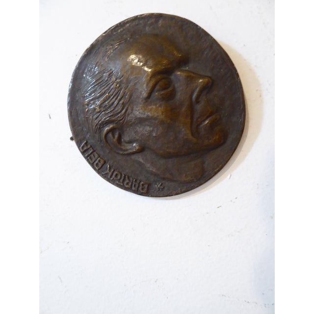 American Antique Bronze Medal of Bela Bartok For Sale - Image 3 of 3