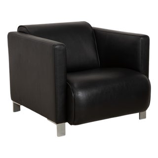 Model 6300 Armchair in Black Leather from Rolf Benz For Sale