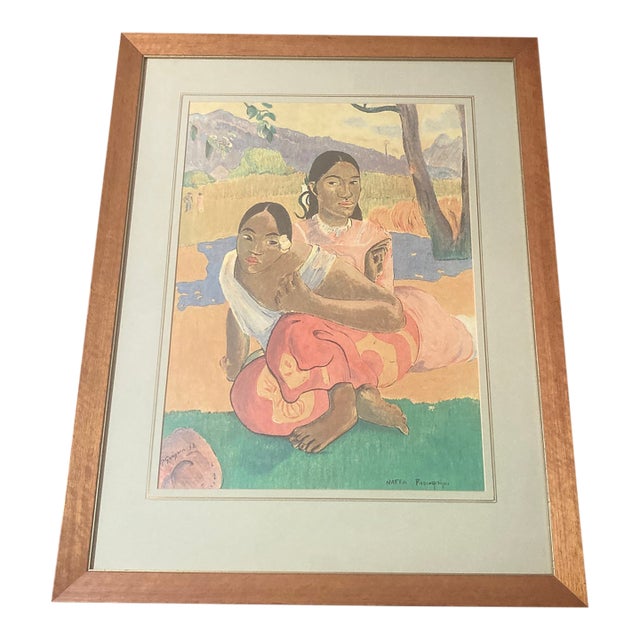 Vintage Mid-Century Paul Gauguin "When Will You Marry?" Large Framed Lithograph Print For Sale
