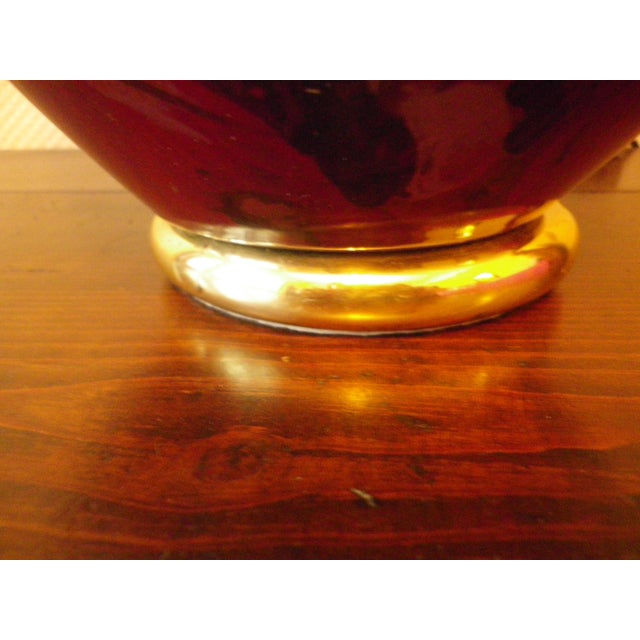 Black Table Lamp in Ceramic and Gold-Tone Metal, 1960s For Sale - Image 8 of 16