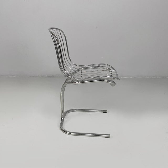 Italian Modern Chairs in Steel, 1970s, Set of 6 For Sale - Image 3 of 18