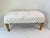 Large White Leather Gold Wood Bench For Sale - Image 4 of 12