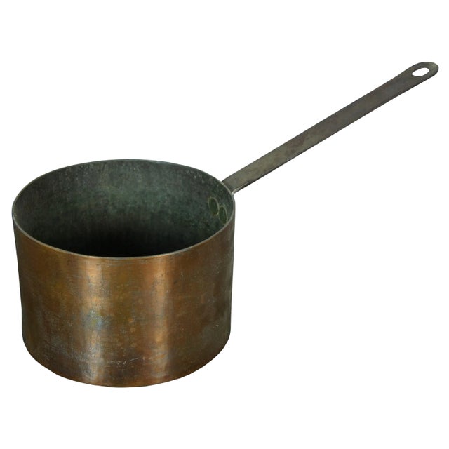 Antique French Country Farmhouse Copper Sauce Saute Pan Cook Pot For Sale - Image 13 of 13