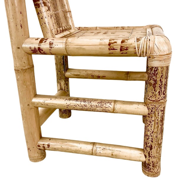 Vintage Natural Bamboo Side Chair With Wrapped Details For Sale - Image 11 of 18