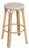 Tobias 30 in. Seat Height Round Rattan Backless Bar Stool, White/Tan Dot / Natural Rattan Frame For Sale