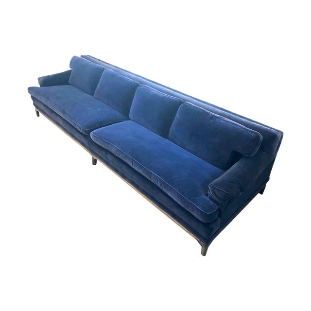 Vintage Mid Century Monteverdi Young Blue Velvet Sofa Chairish