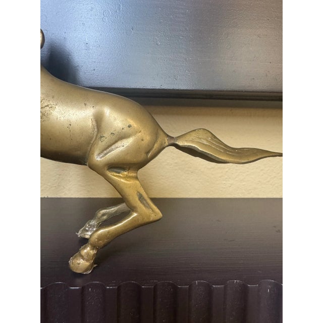 Mid 20th Century Vintage English Country Solid Brass Galloping Horse Figurine For Sale - Image 5 of 11