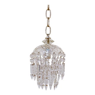 1960s Vintage Layered Chandelier With Cut Glass Dish For Sale