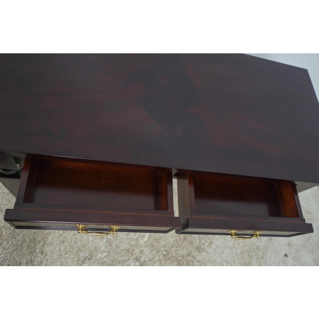 1990s Frontgate 2 Drawer Mahogany Neoclassical Console Table For Sale - Image 5 of 12