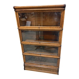 Early 20th Century Globe-Wernicke 4-Stack Oak Barrister "Elastic" Bookcase For Sale