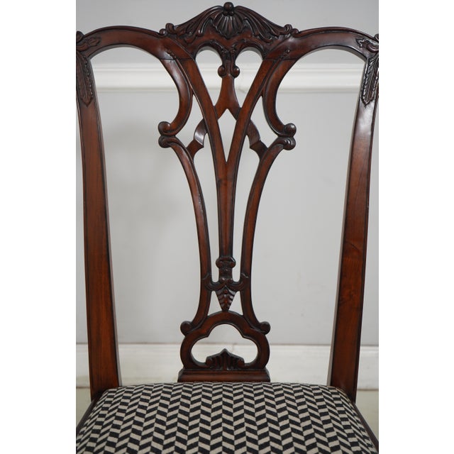 Set of 8 Henredon Chippendale Mahogany Dining Room Chairs For Sale In Philadelphia - Image 6 of 18