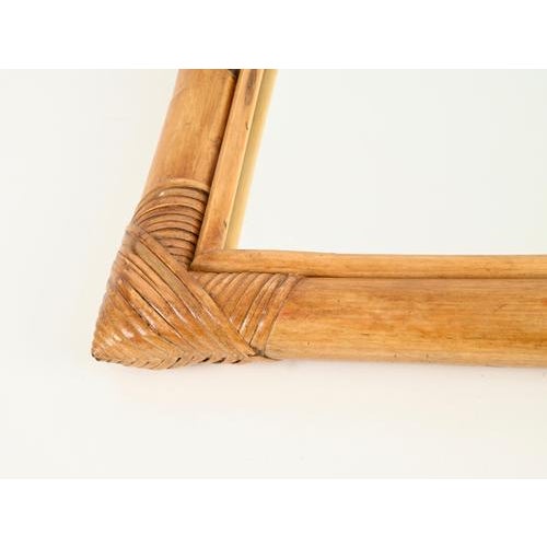 Mid-Century Italian Rectangular Mirror in Bamboo and Rattan, Italy, 1970s For Sale - Image 10 of 11
