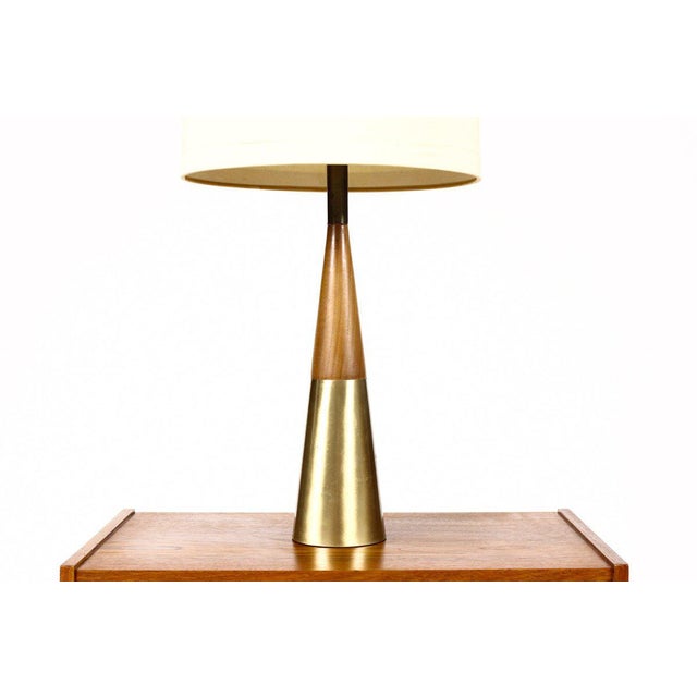 Mid Century Vintage Tony Paul for Westwood Conical Brass & Walnut Table