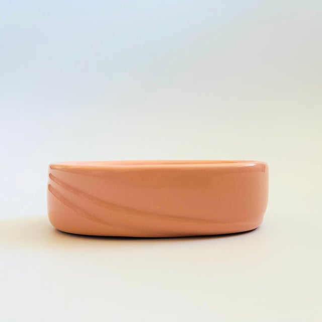 Postmodern 1980s Embossed Pink Ceramic Soap Dish For Sale - Image 3 of 8