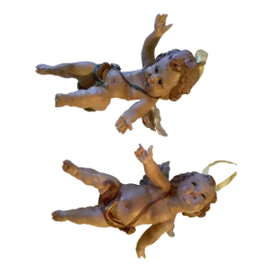 Vintage Cherub Christmas Decoration Set of 2