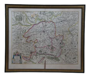 Antique 1630 Colored Belgium Map Flandria Gallica Flanders Henricus Hondius