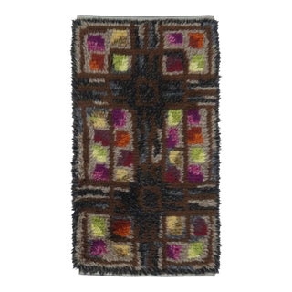 Vintage Swedish Rya Runner With Polychromatic Geometric Mosaic - Rug & Kilim For Sale