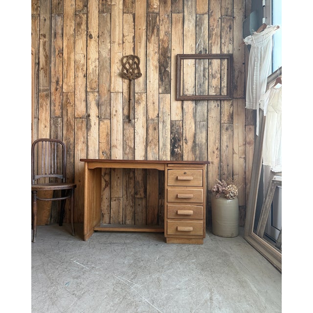Renovated Semi-Ministers Desk, 1950s For Sale - Image 12 of 17
