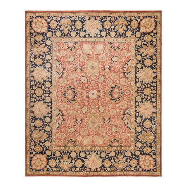 Vintage Moroccan Hand Knotted Wool Area Rug, Orange - 8'1" X 9'8" For Sale