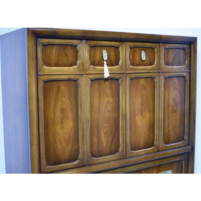 Wood 1970s Campaign Style Highboy by Henry M. Goodman Furniture For Sale - Image 7 of 15