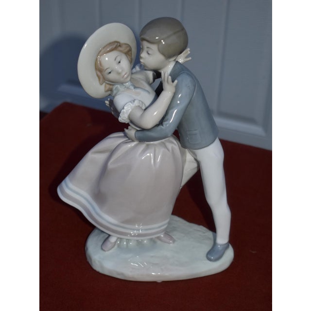 Traditional Llardo Porcelain Figurine Waltz Time Precious Love Boy Kissing Girl Retired For Sale - Image 3 of 15