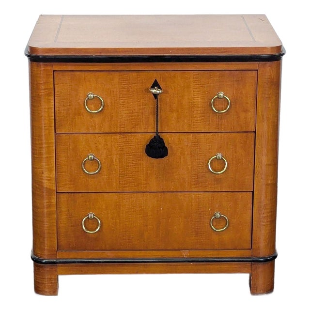 Vintage National Mt. Airy Vienna Three Drawer Nightstand For Sale