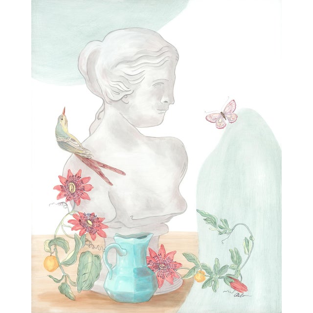 Figurative "The Viner Things in Life" Contemporary Bust Statue Still Life Acrylic Paintings - a Pair For Sale - Image 3 of 9