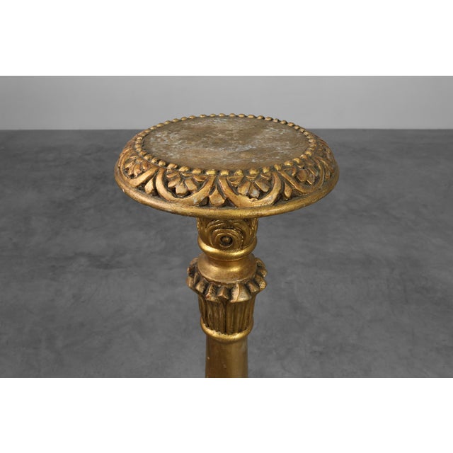 19th Century Giltwood Pedestals with Plaster Decoration, France, Set of 2 For Sale - Image 9 of 16