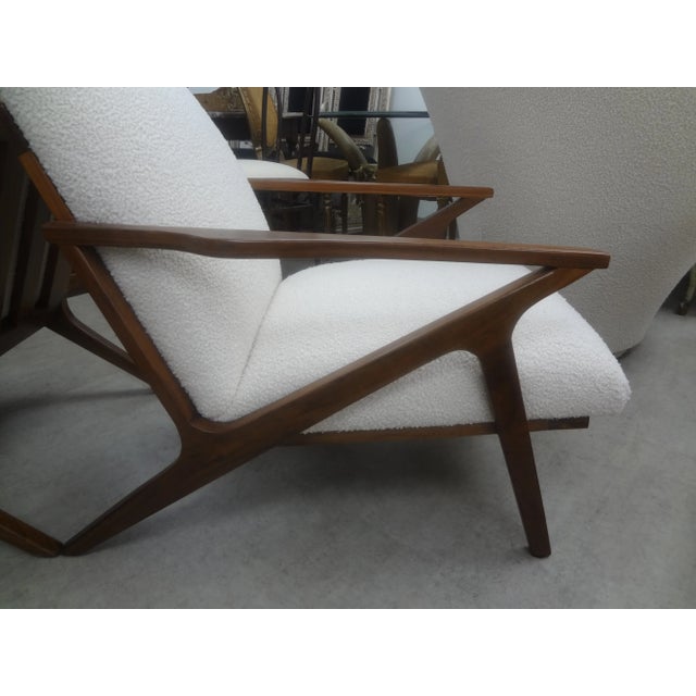 1960s Pair of French Mid-Century Modern Jeanneret Style Lounge Chairs For Sale - Image 10 of 12
