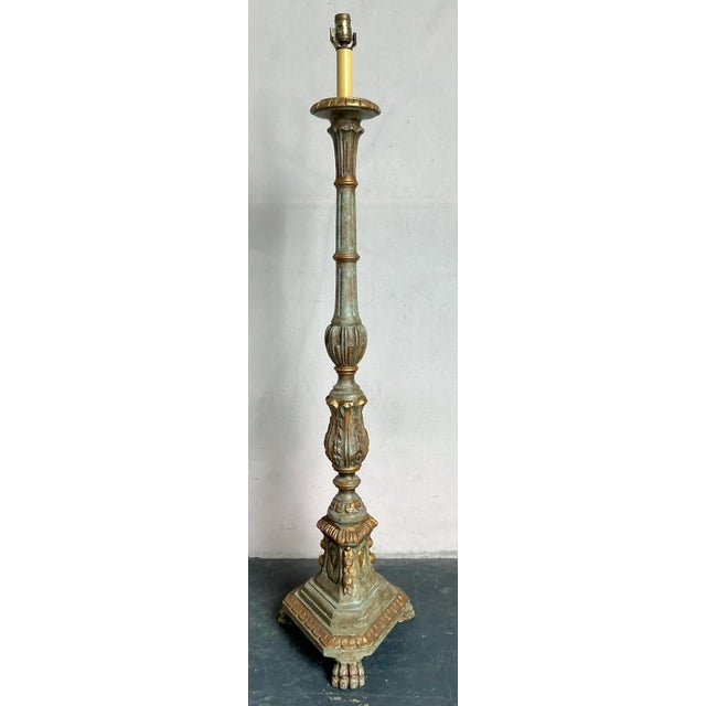 Traditional Vintage Regency Sarreid Gilt Tipped Floor Lamp For Sale - Image 3 of 8