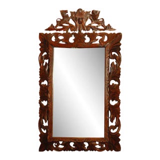 Antique Carved Frame with Mirror For Sale