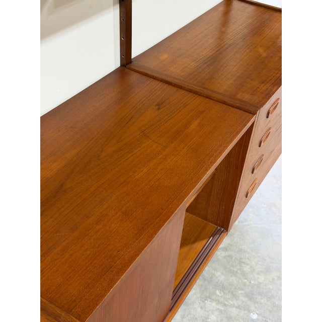 Teak Wall Unit Wooden Large Shelving System Denmark Mid-Century Modern 1960s For Sale - Image 12 of 16
