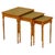 Regency Style Gold Leaf Embossed Yew Wood Nesting Tables with Leather Tops, Set of 3 For Sale - Image 9 of 9