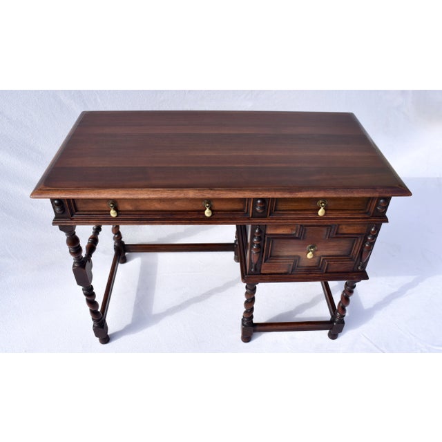English English Barley Twist Jacobean Style Desk Set For Sale - Image 3 of 11