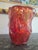 1950s Art Glass Murano Ruby Red Rubino Vase with Bullicante, Aventurina Gold Dust and Applied Morise, Italy, 1950s For Sale - Image 5 of 6