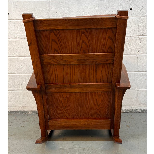 Brown Vintage Mission Oak Rocking Chair by Southern Furniture Company For Sale - Image 8 of 12