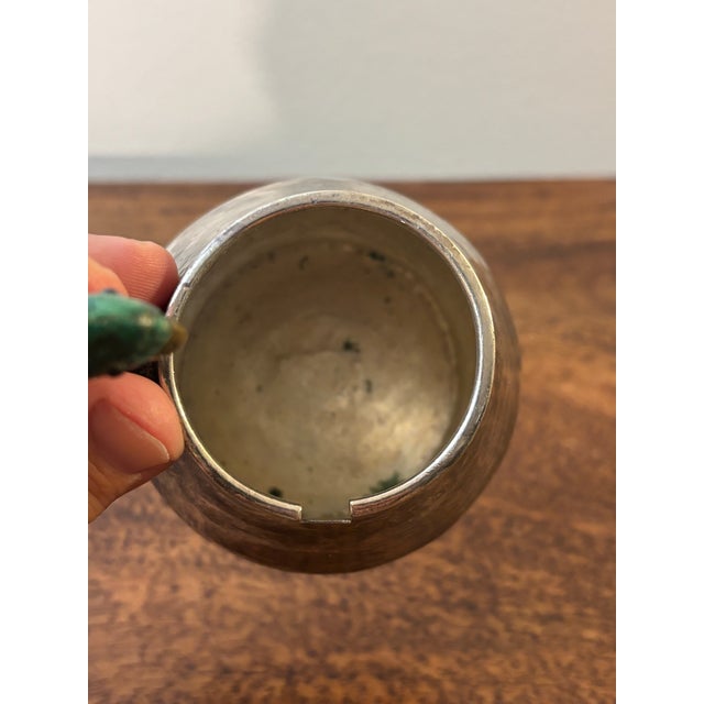 Vintage Los Castillo Silver Plate Parrot Sugar Dish, Malachite Stone For Sale - Image 11 of 11