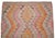 Pink 1960s Turkish Rug Kilim Handmade Pastel Colors Rug - 5′3″ × 7′5″ For Sale - Image 8 of 11