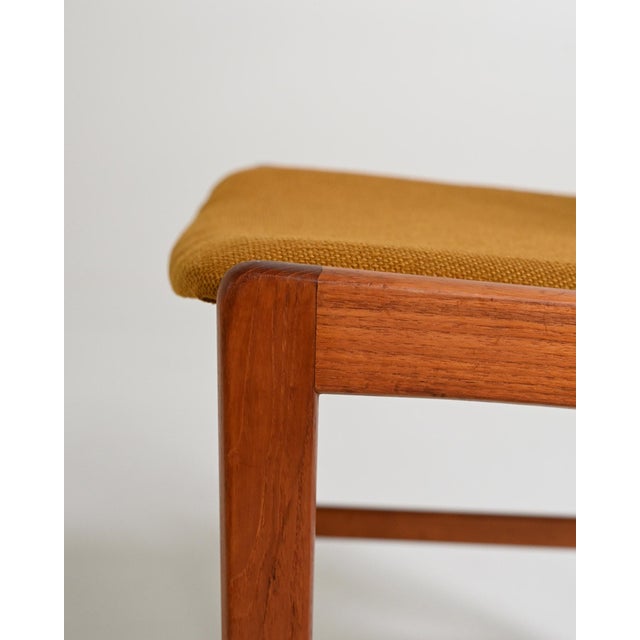 Scandinavian Teak Chairs with Padded Seats, 1960s, Set of 4 For Sale - Image 10 of 12