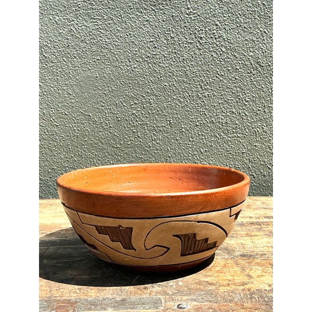 Vintage Abstract Geometric Ceramic Bowl For Sale - Image 11 of 12