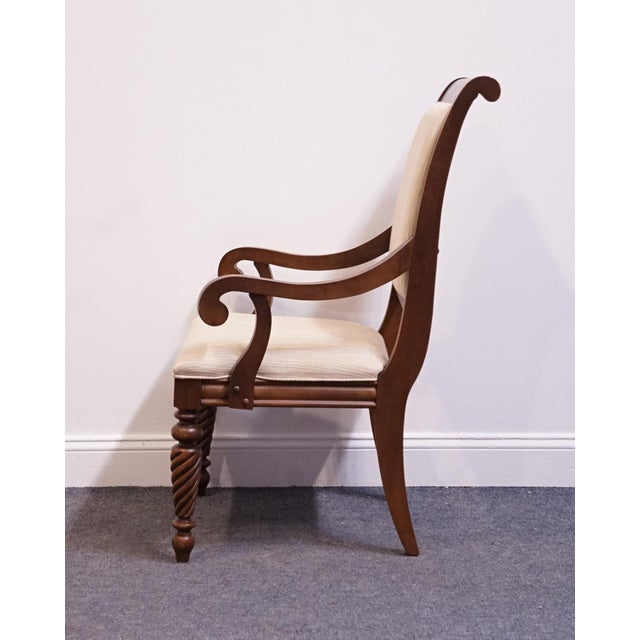 Wood Broyhill Furniture British Empire Collection Cherry Dining Arm Chair 7325-83 For Sale - Image 7 of 11