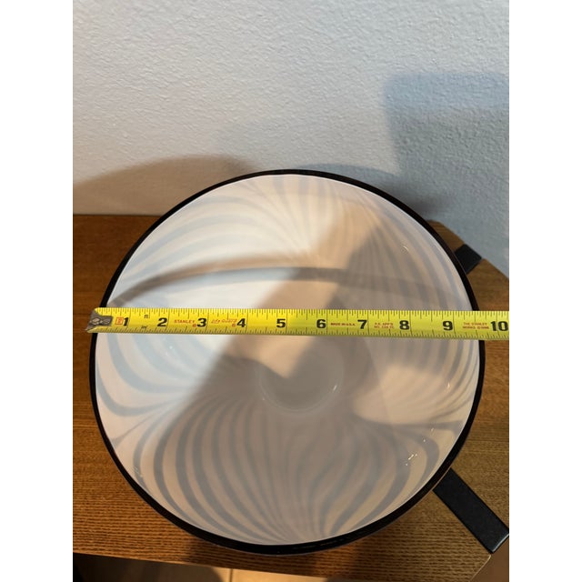 Hollywood Regency Vintage Blown Glass Tiger Stripe Vase For Sale - Image 3 of 5