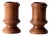 Vintage Turned Wood Candlestick Holders Pair For Sale