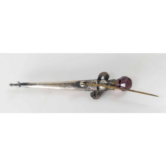 Early 20th Century English Scottish Sterling Silver Dirk Pin With Jasper and Amethyst Glass For Sale - Image 9 of 9