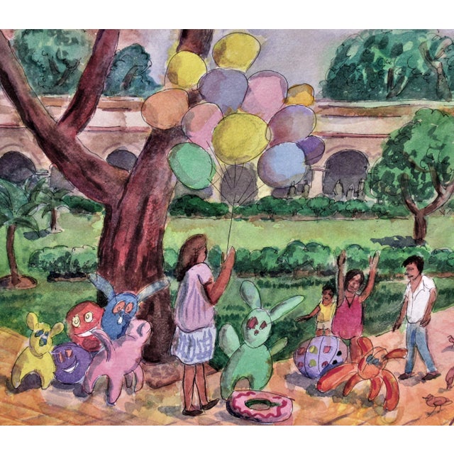 Artist: Arnold Grossman (American, 1923-2016) Title: Oaxaca Playtime Year: c.1980 Medium: Watercolor Paper: Watercolor...