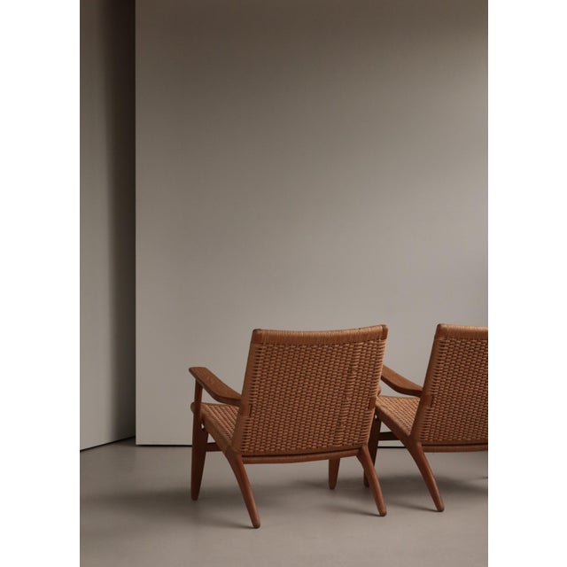Early Edition CH25 Lounge Chairs in Oak and Papercord by Hans J. Wegner, 1960s, Set of 2 For Sale - Image 14 of 18